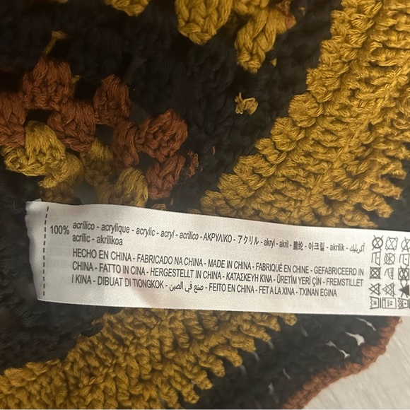 Zara Sz M Multicolour Brown and Black Crochet Top Ruffles - Picture 6 of 9